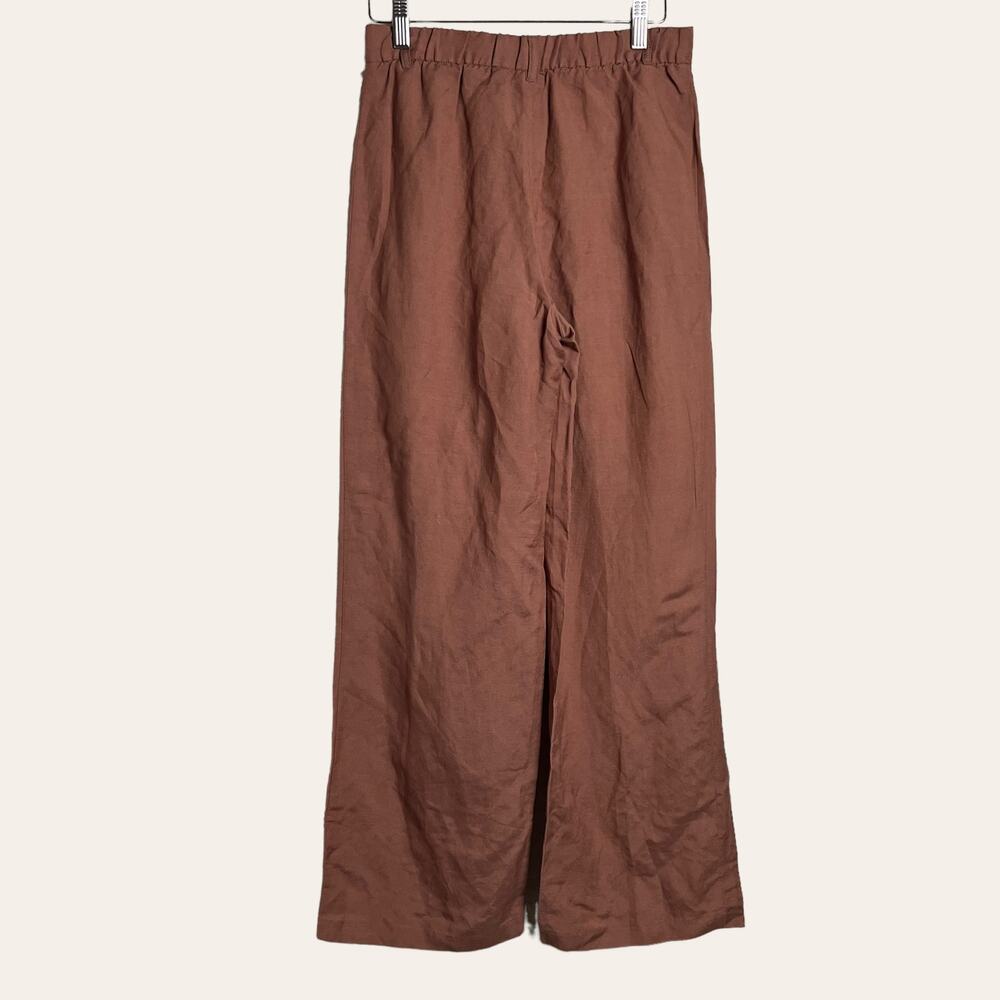 H by Halston New Linen Blend Wide Leg Pants in Adobe Size 2 Petite - Picture 6 of 8